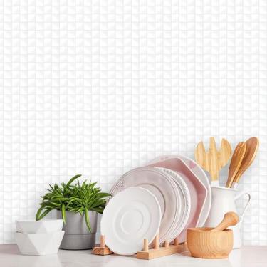 Imagem de Papel De Parede Adesivo Lavável Pastilha Branca Rolo 10m - Leliz Paper