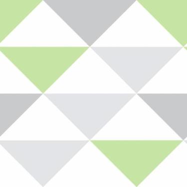 Imagem de Papel De Parede Adesivo Lavável sala Geometricos Triangulos Tons Verde