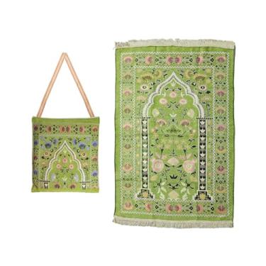 Imagem de Anlising Tapete de oração muçulmano, tapete de oração islâmica, tapete de oração islâmico com bolsa de design elegante, tapete de oração dobrável portátil, tapete de oração do Ramadã, tapete de oração