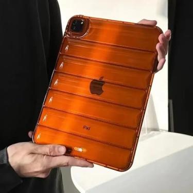 Imagem de Capa Anti-Impacto Puffer Air 11, 10.2, 5th, 6th, 8th, 9th Geração, 10.2, 5th, 6th, 9.7, Pro 11, 12.9 Polegada, Mini 6, 4, 5, Air 11, 2024 (Laranja, Air 4 2020)