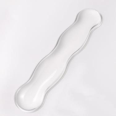 Imagem de Sumgsn Descanso de Pulso de Gel Transparente para Teclado, Descanso de Pulso de Silicone Branco para Teclado, Descanso de Pulso Ergonômico Fofo para Teclado 60%/75% (Branco-Longo)