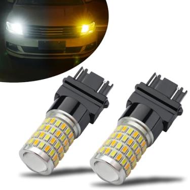 Imagem de iBrightstar Lâmpadas LED Switchback Super Bright 3157 4157 3155 3457 com substituição de projetor para luzes de circulação diurna/DRL e luzes de seta, branco/âmbar