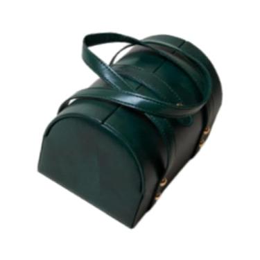Imagem de Vaveren Pulseira caixa de armazenamento titular jóias elegante couro do plutônio forro macio portátil pulseira organizador caso para shopping, Verde E Preto