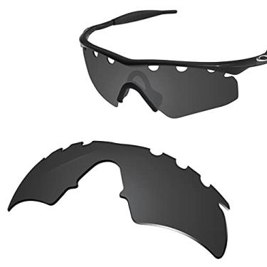Imagem de Glintbay Lentes de óculos de sol de substituição 100% precisas para Oakley M armação híbrida ventilada - preto avançado polarizado, Preto avançado polarizado, Small