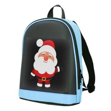 Imagem de Mochila LED para Motocicleta 64x64 Px Tela Programável Tela Colorida Grande Espaço Aniversário Natal Mochila LED para Viagens Caminhadas Trabalho para LOY SPACE APP