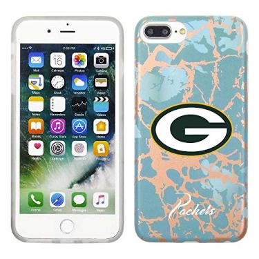 Imagem de Prime Brands Group Capa de celular para Apple iPhone 8 Plus/7 Plus/6S Plus - azul-petróleo/ouro rosa - licenciado pela NFL Green Bay Packers
