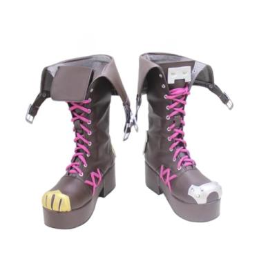 Imagem de COSGOGO Game Arcane Jinx sapatos de salto alto cosplay para novo anime LOL Jinx botas curtas mulher homem sapatos de Halloween, Multi, 39