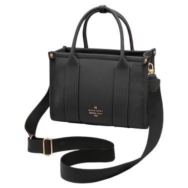 Imagem de Mariart Acácia Bolsa Feminina Transversal de Couro Bovino Legítimo (Preta)