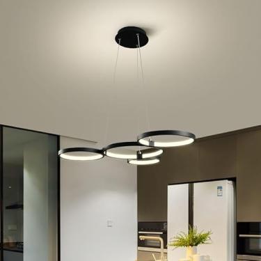 Imagem de Luz pendente linear regulável Mickey Designs, lustre LED ajustável de 120cm, luminária de teto próxima para sala de estar, sala de jantar, ilha de cozinha (L83*W56*H120 cm)