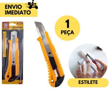 Imagem de Estilete Profissional com Suporte p/ Duas Lâminas p/ Abrir Caixas Merc