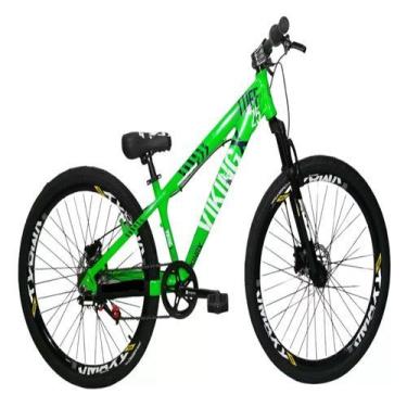 Imagem de Bicicleta Vikingx Verde Neon Aro 26 Single Wheeling Freio Hidráulico