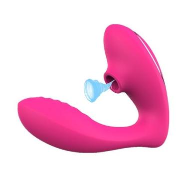 Imagem de Sugador de Clitóris Vibrador Casal Carlota 10 Intensidades Silicone Flexível