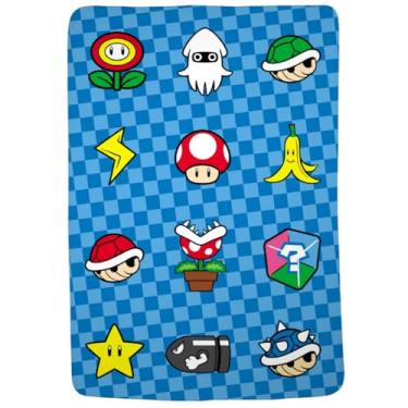Imagem de Franco Super Mario Bros. Roupa de cama infantil super macia e aconchegante, 157,5 x 228,6 cm, (produto oficialmente licenciado) para crianças