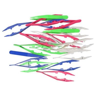 Imagem de 20 PCS Tweezers de Plástico Tweezers, Ferramentas de Fórceps A Craft de 4 Polegadas para Projetos Handmades Diy Creative Beading, 4 Aassorted Colors Jóias Fazendo Uma Pinça de