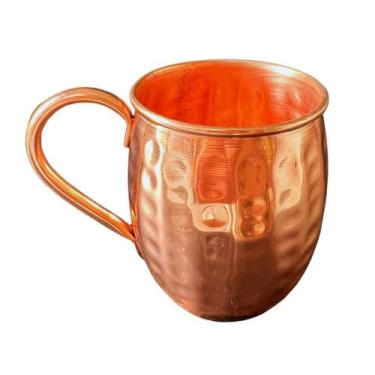 Imagem de Caneca de Cobre Barril 300 Ml (Martelada / Alça de Cobre) - Artesanato