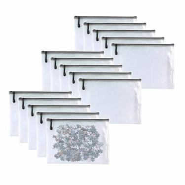 Imagem de Oaimyy -15 Pcs-5" X 7" Polegadas-Bolsa De Malha Com Zíper, Pastas De Arquivo De Plástico Com Zíper, Sacos De Quebra-Cabeça Para Organização, Para Material De Escritório, Viagens, Armazenamento Domés