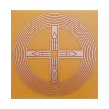 Imagem de Placa Grafico Cruz Cosmica G 15x15cm - Radionica Radiestesia - Dhonell