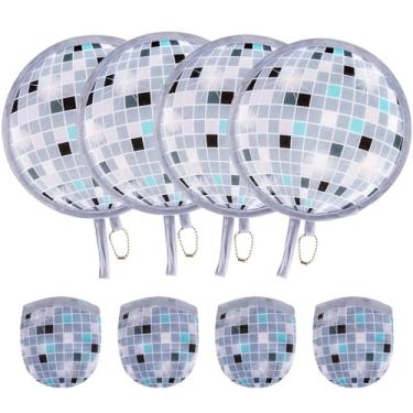 Imagem de JEFBFBWE 4 peças de ventilador de mão dobrável, ventilador de bola de discoteca para mulheres, ventilador dobrável, ventilador portátil dobrável com bolsa conjunto de bolso dobrável (bola de