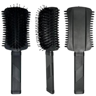 Imagem de Escova de cabelo cacheado para mulheres, cachos definidos, escova de estilo, desembaraçador, pente de cabelo emaranhado, massagem no couro cabeludo, ferramentas de estilo (1 peça, preto-9205)