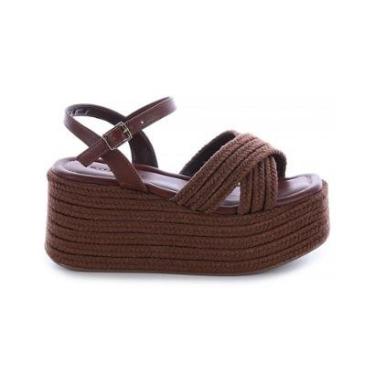Imagem de Sandália Plataforma Corda Zaya Marrom-Feminino