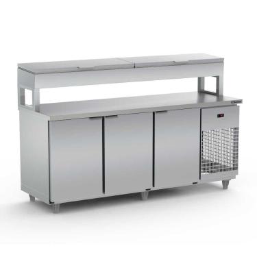 Imagem de Balcão de Serviço Refrigerado Condimentador 2,50 Metros Inox BSRC2500 220V - Refrimate