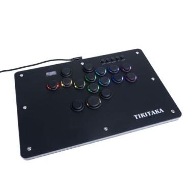 Imagem de TIKITAKA Arcade Stick Deluxe16B All-Button Gamerfinger with Premium nylon keycaps & matte finish panel & Turbo Functions,Arcade Controller Street Fight for PC/Ps3/Ps4/Switch/Steam