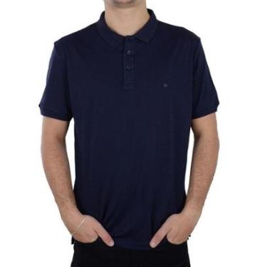 Imagem de Camisa Polo Masculina Docthos Slim Algodão Pima Azul - 9766-Masculino