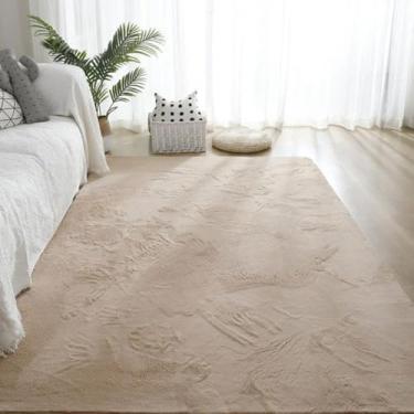 Imagem de Decoração para casa Tapete Sala de estar Tapetes macios e fofos de pelúcia Tapete para quarto infantil Tapete antiderrapante Cinza, Camelo, 100x180cm 39x70 pol.