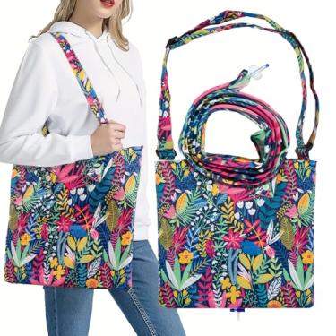 Imagem de Suporte de bolsa de cateter para bolsas de cateter de 2000 ml, capas de bolsa de cateter com padrão floral, bolsa de urina com alça ajustável, suprimentos de cateter para pacientes com incontinência