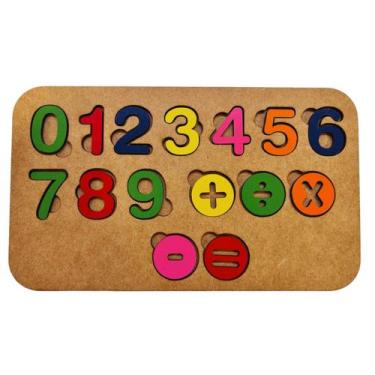 Imagem de Numerais Didáticos, Brinquedo Educativo, MDF 24 cm - Ecolaser