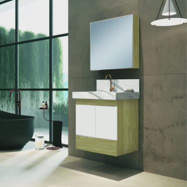 Imagem de Conjunto para Banheiro 1 Espelheira 1 Gabinete tn 1 Lavatório com Cuba Blu Lavatórios Bumi