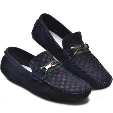 Imagem de Mocassim Driver Masculino, Feito em Couro Legitimo - GTS, Azul marinho