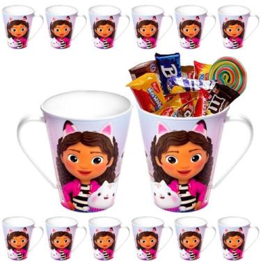 Imagem de 15 Canecas Copos Lembranças Casa Mágica Gabby Festa Infantil - Plasúti