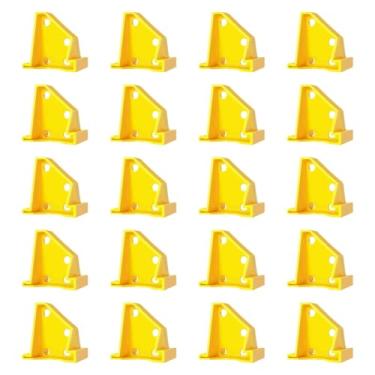 Imagem de FLCPJGV 20 peças pisos espaçadores da ferramenta de instalação de piso de madeira ferramenta de piso de madeira para laminado, Amarelo