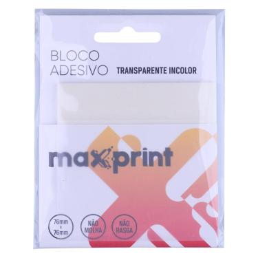 Imagem de Bloco Adesivo Transparente 76x76mm Maxprint 74000137