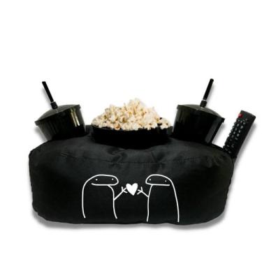 Imagem de Almofada Porta Pipoca Casal Presente Namorados - Cine Couple, Preto