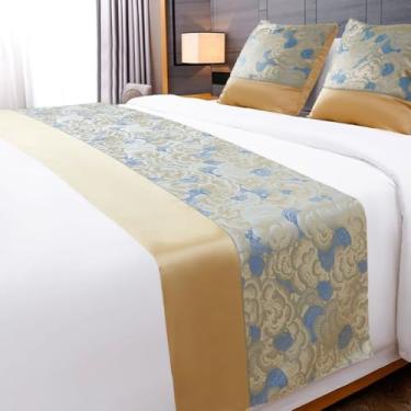 Imagem de Cachecol de cama de luxo para cama de corredor moderno lenços macios proteção de cama de alta qualidade toalha de cama para quarto hotel casamento extremidade de cama tiras decorativas - ouro 2||50 x