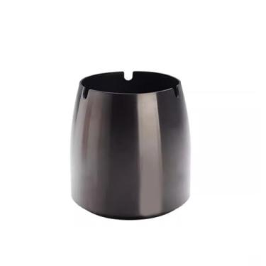 Imagem de Cinzeiro Cinzeiro externo sem tampa, cinzeiro interno, cinzeiro à prova de vento de aço inoxidável, grandes decorações de mesa para barra de metal externa. Cinzeiro de Mesa(Preto,Médio)