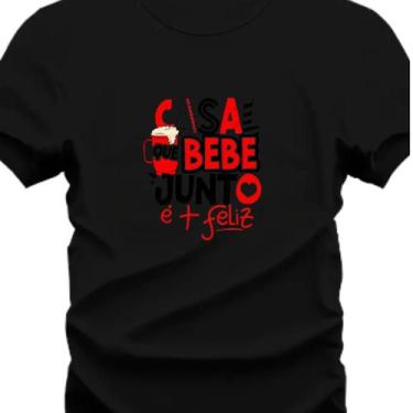 Imagem de Camiseta Peronalizada Casal Que BeBe Junto Vive Feliz - Hs, Preto, P