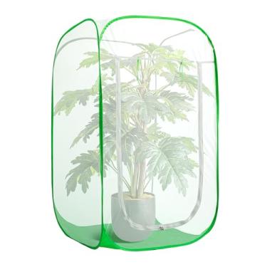 Imagem de 122 cm x 71 cm x 71 cm Capa de planta de malha de jardim pop-up, protetores de plantas, caixa de malha para plantas, gaiola de rede de jardim, barraca de proteção de pragas com bolsa de armazenamento