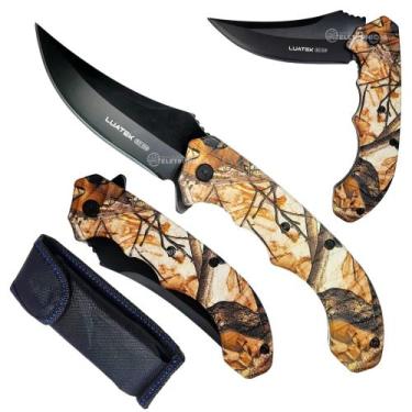 Imagem de Canivete Tático com Lâmina de Aço Inox, Cabo Ergonômico e Capinha SLKD