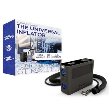 Imagem de STRAUTO Inflador universal, recarregável, inflador de pneu portátil sem fio, compressor de ar, carregamento USB-C, 120PSI, alimentação dupla para prancha de stand up paddle, SUP, bicicleta, boias de