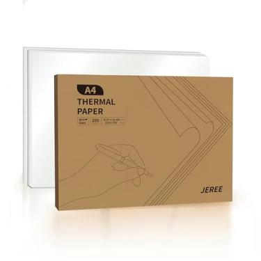 Imagem de Papel para impressora térmica A4, 21 cm x 29,7 cm - 200 folhas, papel de fax, compatível com PeriPage A40, M08F, MT810 e outras impressoras portáteis, tamanho do papel de impressão 210 x 297 mm