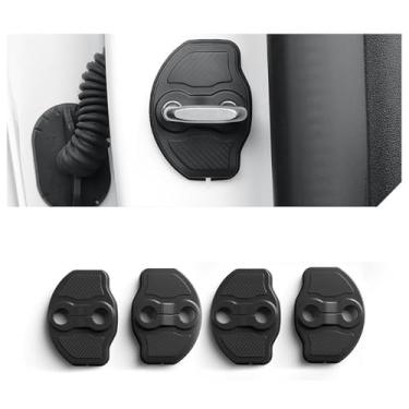Imagem de Para Tesla Model 3 Model Y 2016-2025 Acessórios Protetor de Fechadura de Porta Tampa Tampa Tampa de Travas Capas Proteção de Atualização Interior (Modelo 3 Highland 24-25 4PCS)