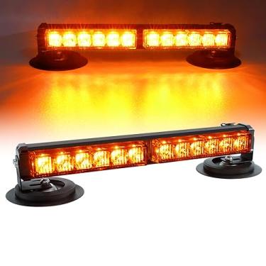 Imagem de OPPBUY Farol estroboscópico de emergência sem fio de 30 cm no telhado, aviso de segurança de alto brilho, luz estroboscópica de LED, barra de luz estroboscópica âmbar recarregável para teto de carro