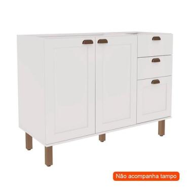 Imagem de Balcão de Cozinha Iluminata 2 PT 3 GV Branco 120 cm - GENIALFLEX