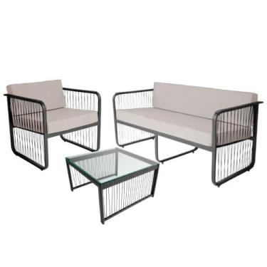 Imagem de Conjunto 1 Poltrona 1 Namoradeira e 1 Mesa de Centro Santiago em Alumí