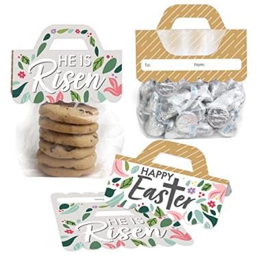 Imagem de Big Dot of Happiness Páscoa religiosa - DIY Christian Holiday Party Clear Goodie Bag Labels - Sacos de doces com topos - Conjunto de 24