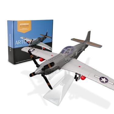 Imagem de ArtorBricks Air Force Series P-51 Mustang Fighter Airplane Military Building Set Adult Gift.Including Model Display Rack (258 Pieces)