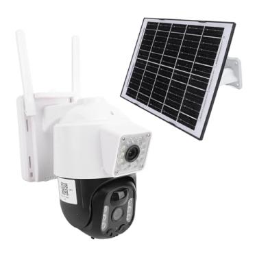 Imagem de Câmera de Segurança Solar, 4G Sem Fio, Câmera de Segurança Doméstica 2.4G WiFi Ao Ar Livre, 1920X1080P, Bateria 3X2000mAh, Alarme PIR, 320 Graus PTZ, 6pcs Luzes LED, Suporte 512